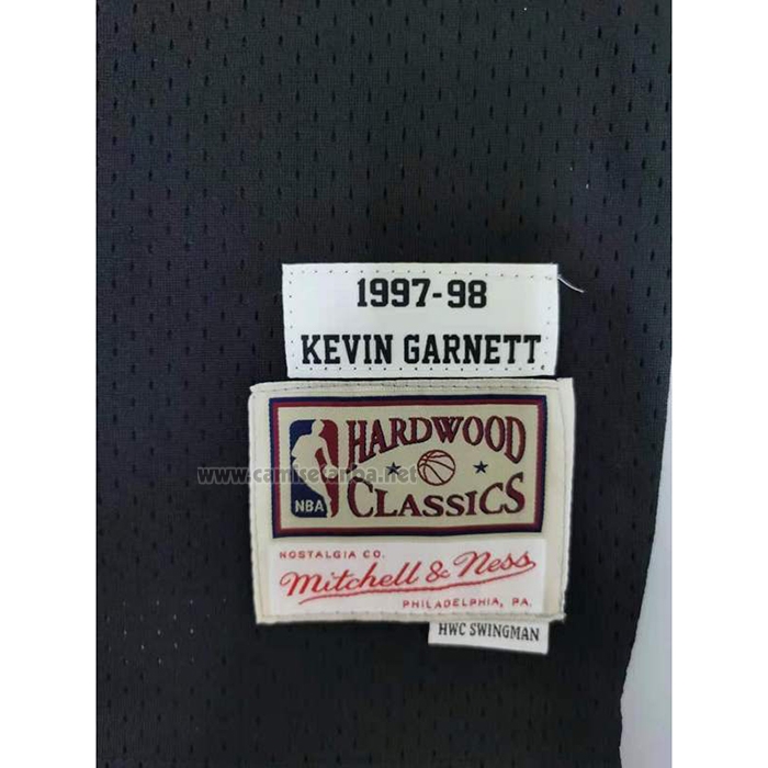 Camiseta Minnesota Timberwolves Kevin Garnett #21 Hardwood Classics Throwback Negro